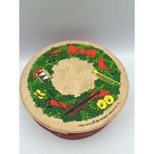 Vintage Lynn Gates Christmas Wood Box Holiday Natural Decor